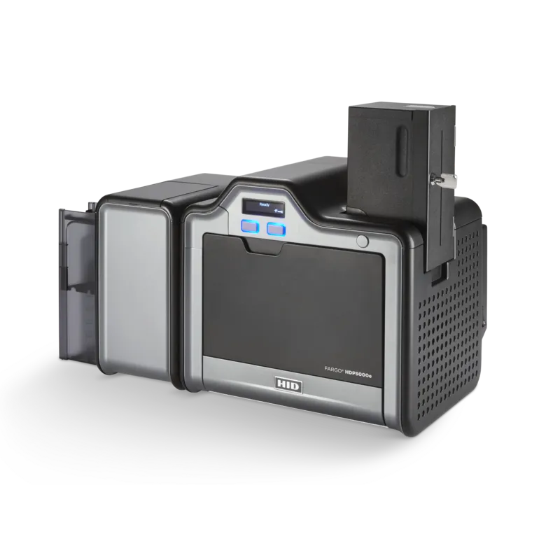 Impressora de cartões PVC HID Fargo HDP5000e com lock-hopper
