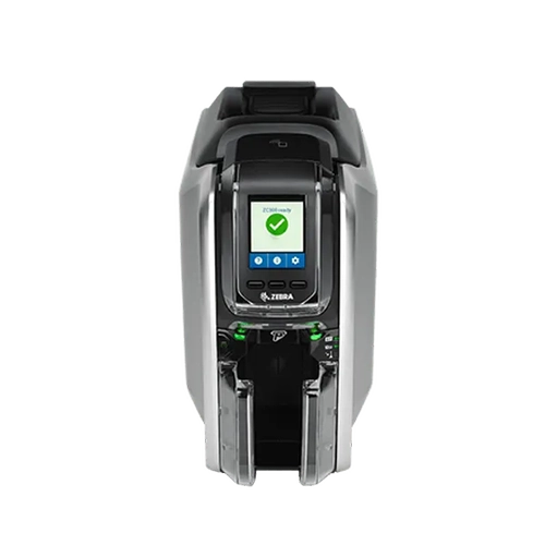 Impressora de cartões PVC Zebra ZC100 vista de frente